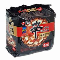 農心 辛ﾗｰﾒﾌﾞﾗｯｸ豆腐ｷﾑﾁ 127g (袋/韓) 4個入